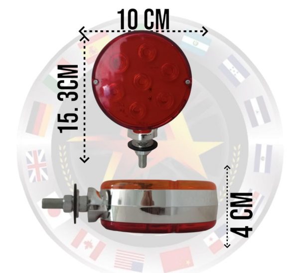 Plafón Redondo De 7 Potentes Leds 12v Rojo/Ambar - Image 2