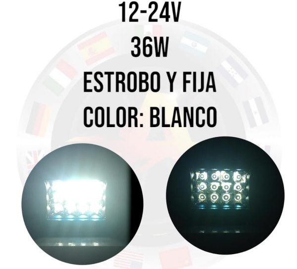 Faro Azul De Led Alta Intensidad 12-24v Luz Blc Fija/estrobo - Image 2