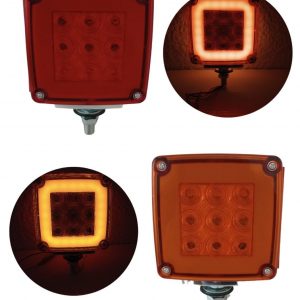 Plafón Cuadrado Led Y Plasma Doble Cara Ambar / Rojo
