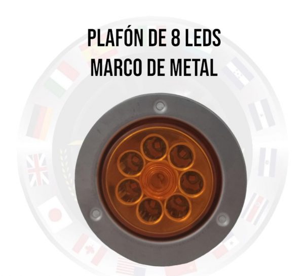 Plafón Redondo De 8 Leds 10-30v Marco De Metal - Image 2