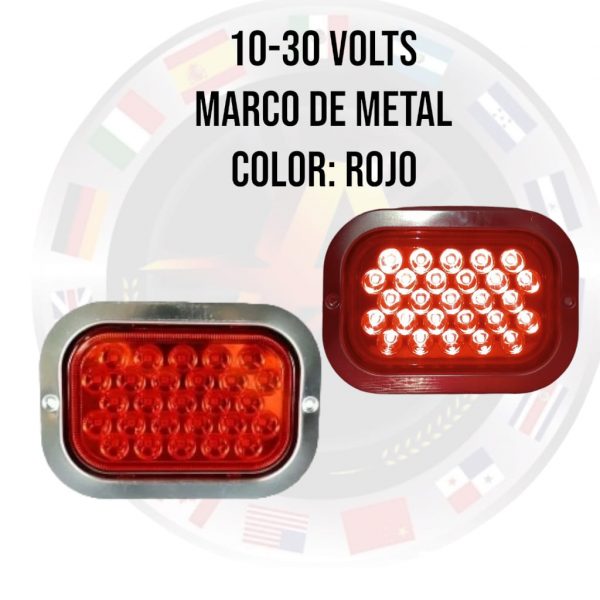 Plafón Rectangular De 27 Leds 6.5 Pulgadas Luz Roja - Image 2