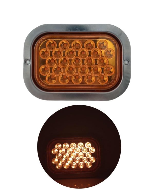 Plafón De 27 Potentes Leds Con Marco De Metal 10-30v Ambar