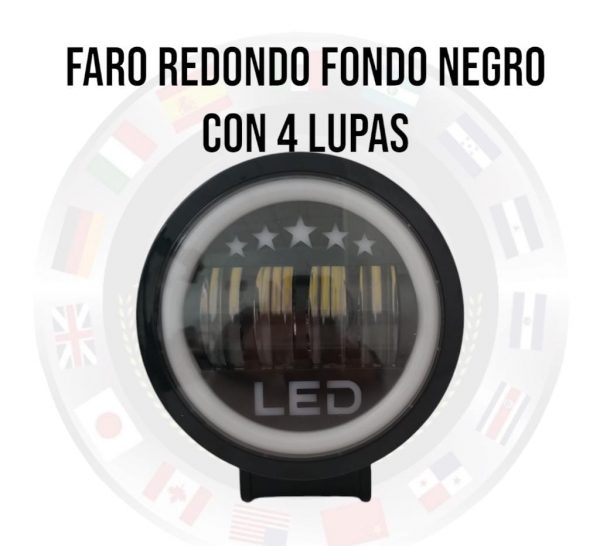 Faro Unidad Redonda 4 Lupas/ Aro De Gel Estrellas - Image 2