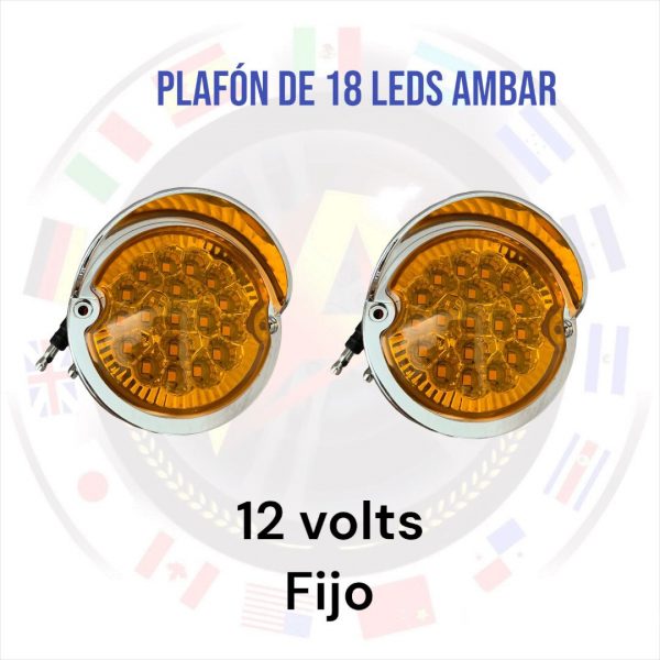 Direccional De 18 Leds Ambar Fijo Capucha Cromo - Image 2