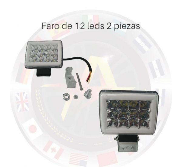 Faro De 12 Leds Estrobo Y Fija Azul/Blanco - Image 4