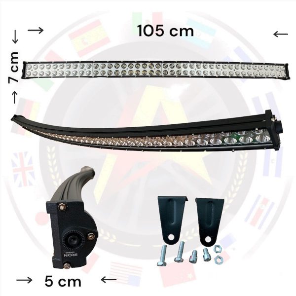 Barra Curva De 80 Leds Blanco-ambar Fijo Y Estrobo De 105 Cm - Image 3