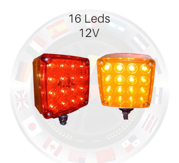 Plafon De 16 Leds Doble Cara Rojo/ambar - Image 3