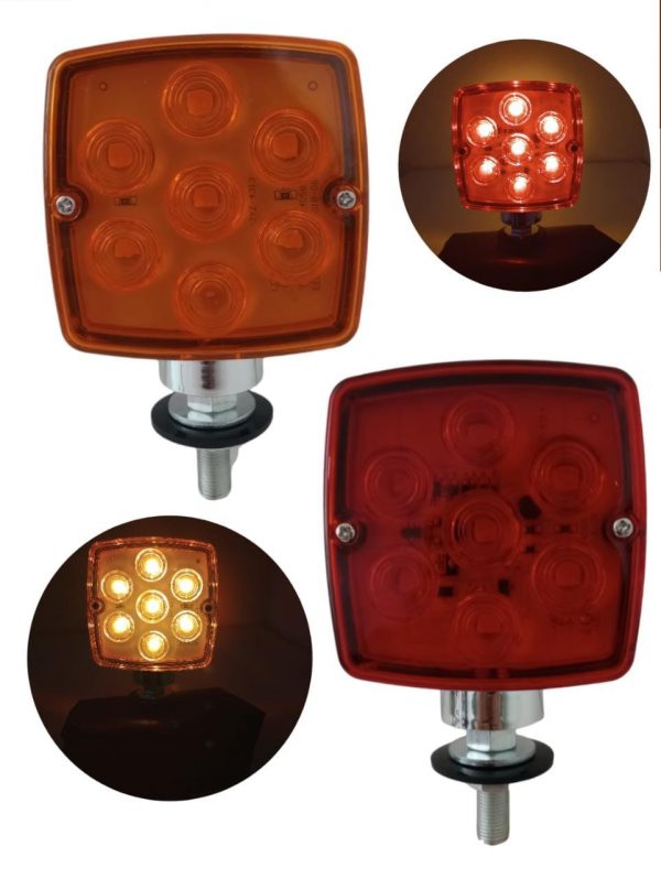Plafon 7 Leds Doble Cara 12-24v Rojo/Ambar