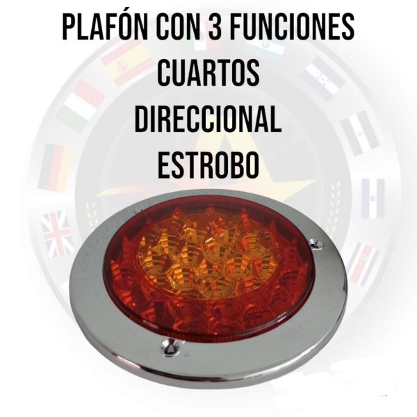 Plafón Redondo 32 Leds 3 Funciones Color: Ámbar/Rojo - Image 3