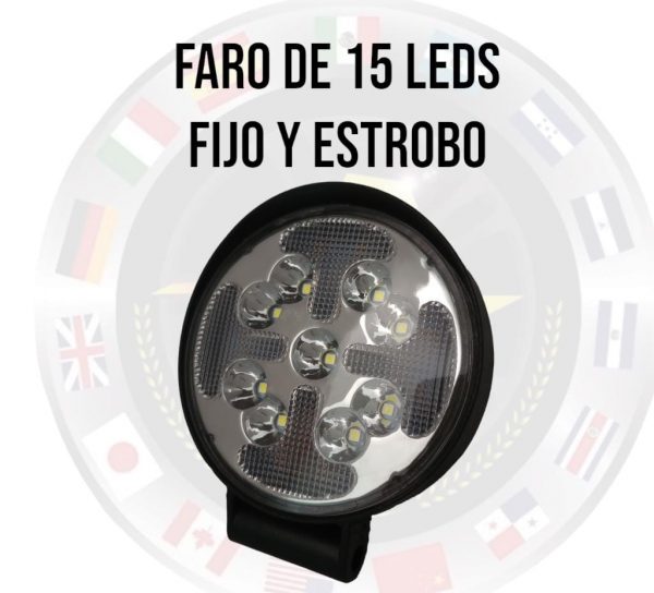 Faro Redondo De 15 Leds 10-30v 39w Blanco / Ambar - Image 3