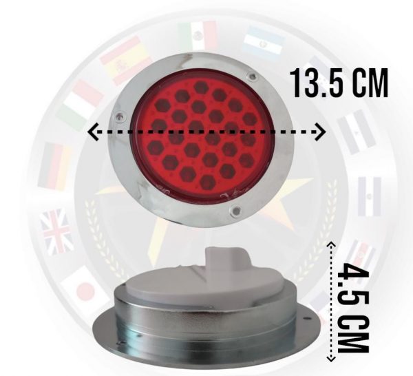 Plafón Redondo De 24 Leds 12v Rojo - Image 3