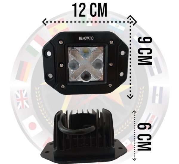 Faro 4 Led Auxiliar Lupa Cruz Cob Empotrable Ambar / Blanco - Image 4