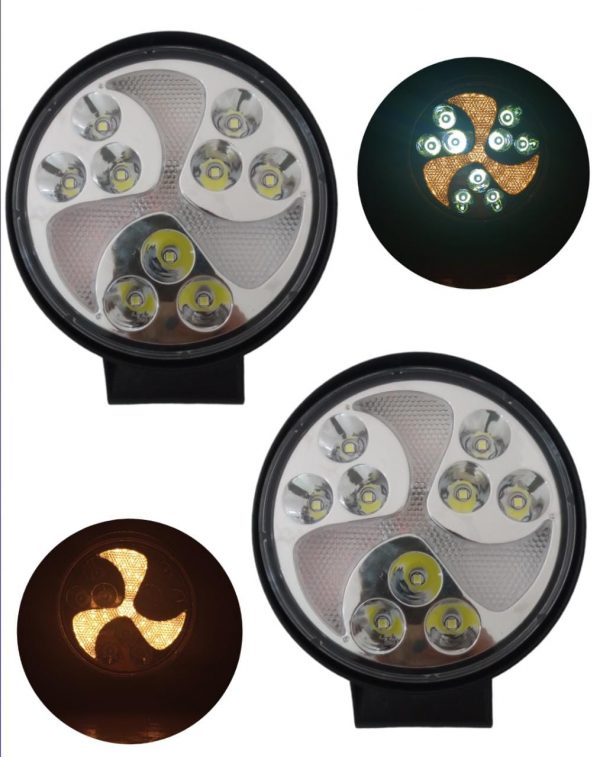 Faro De 9 Leds/ Ámbar 3 Funciones