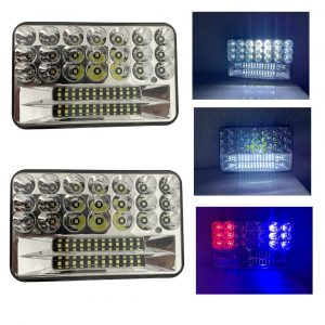 Faro De 45 Leds Blanco Alta Y Baja Con Estrobo Rojo-azul