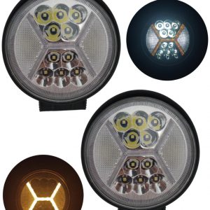 Faro Redondo Con 48 Leds 4 Funciones Ambar/blanco