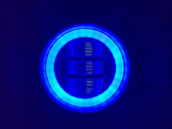 Faro Redondo 3 Leds Blanco Fijo Y Estrobo Arillo Azul - Image 4