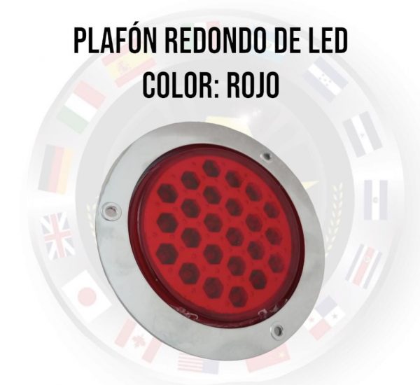 Plafón Redondo De 24 Leds 12v Rojo - Image 5