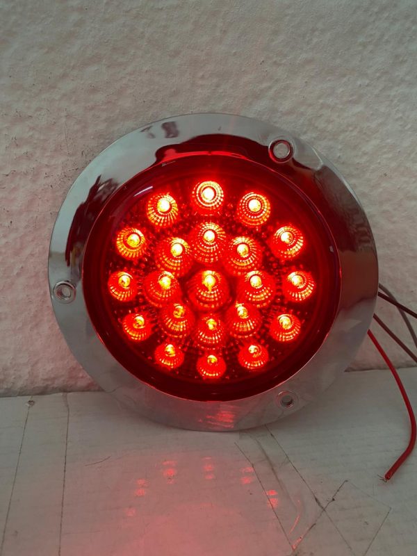 Plafón De 21 Leds Con Base Cromada 12 V Rojo 3 Funciones - Image 5