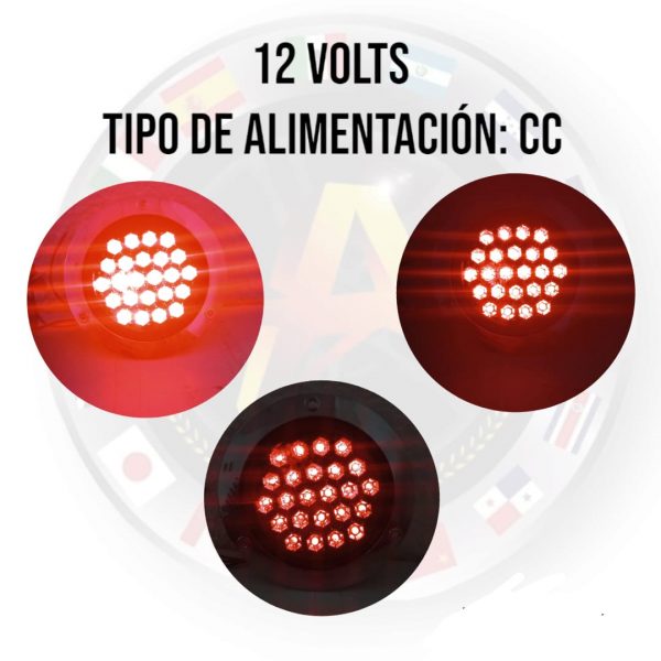 Plafón Redondo De 24 Leds 12v Rojo - Image 4