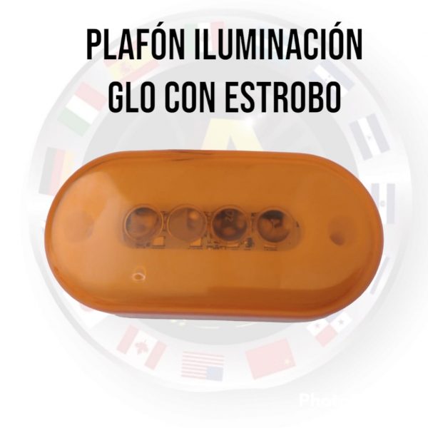 Plafón Iluminación Glo Con Estrobo Ámbar 12-24v - Image 2