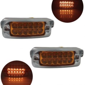 Plafón De 12 Leds Con Visera Ámbar Luz Fija Y Estrobo