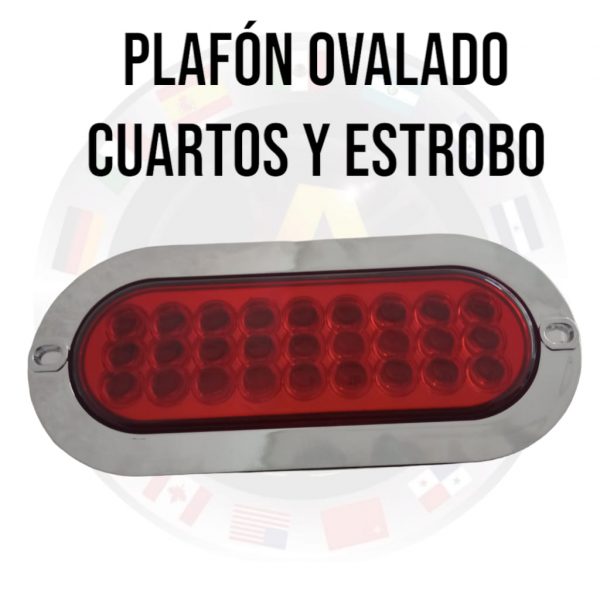Plafón Ovalado 12-24v Color Rojo - Image 2
