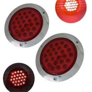 Plafón Redondo De 24 Leds 12v Rojo