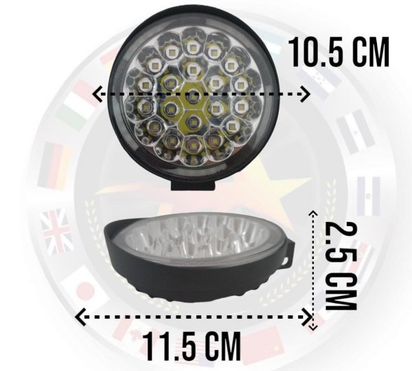 Faro Redondo De 21 Leds Blanco, Anillo De Colores - Image 4
