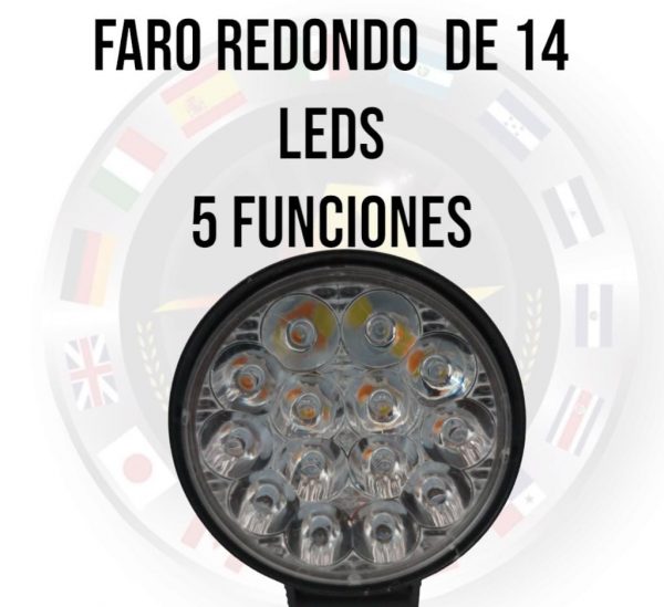 Faro Redondo De 14 Led Con 5 Funciones Ambar / Blanco - Image 4