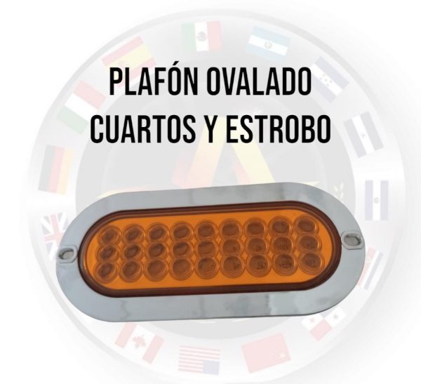 Plafón Ovalado 27 Leds Con Base Cromada 12-24v Ambar - Image 3