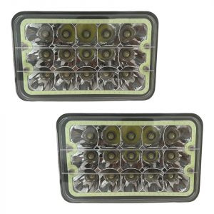 Faro Unidad De 15 Leds Luz Alta,baja Y Cuartos Turquesa