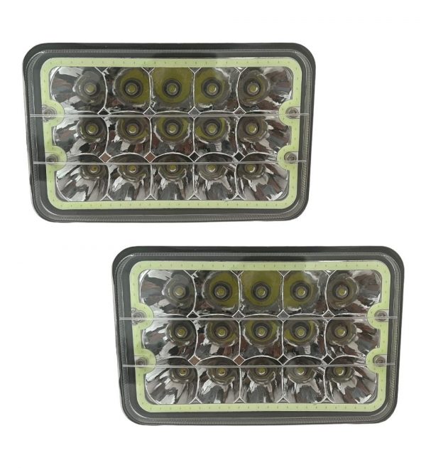 Faro Unidad De 15 Leds Luz Alta,baja Y Cuartos Turquesa