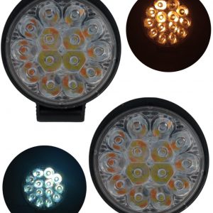 Faro Redondo De 14 Led Con 5 Funciones Ambar / Blanco