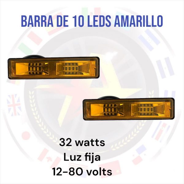 Faro 12 Leds Amarillo Fijo Y Estrobo - Image 2