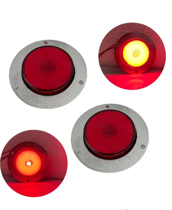 Plafón De Led Para Camiónes Rojo Y Cromo
