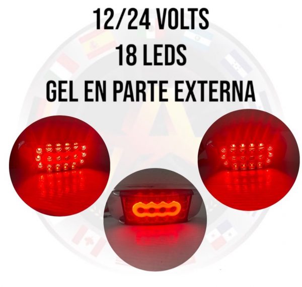 Plafón Rectangular De 18 Leds Ambar 12-24v 3 Funciones - Image 2