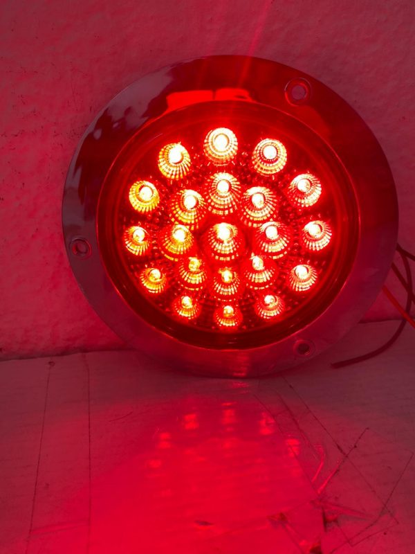 Plafón De 21 Leds Con Base Cromada 12 V Rojo 3 Funciones - Image 6