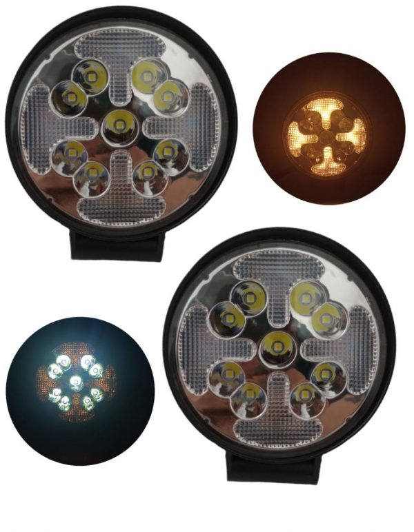Faro Redondo De 15 Leds 10-30v 39w Blanco / Ambar