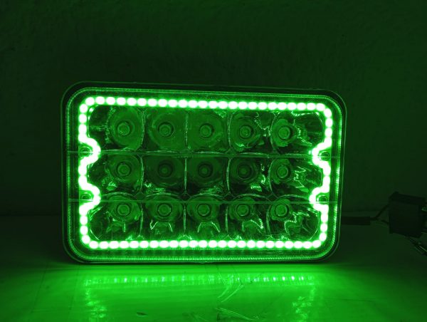 Faro Unidad De 15 Leds Luz Alta,baja Y Cuartos En Verde - Image 7