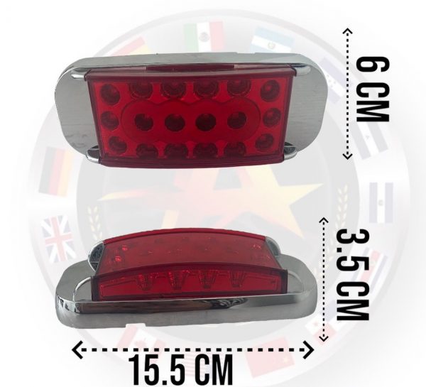 Plafón Rectangular De 18 Leds Ambar 12-24v 3 Funciones - Image 3