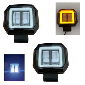 Faro 2 Leds Blanco Fijo Y Estrobo Arillo Ambar