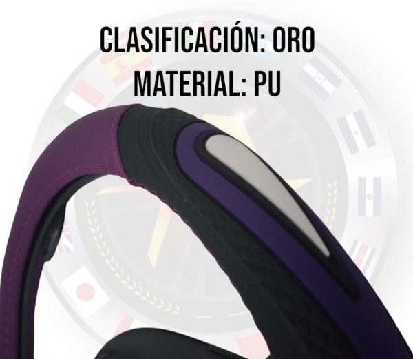 Funda De Volante Color Negro/morado Para Autos - Image 3