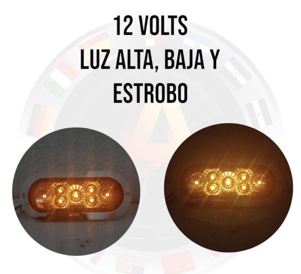 Plafón De 7 Leds Con Base Cromada 12 V Ámbar 3 Funciones (copia) - Image 2