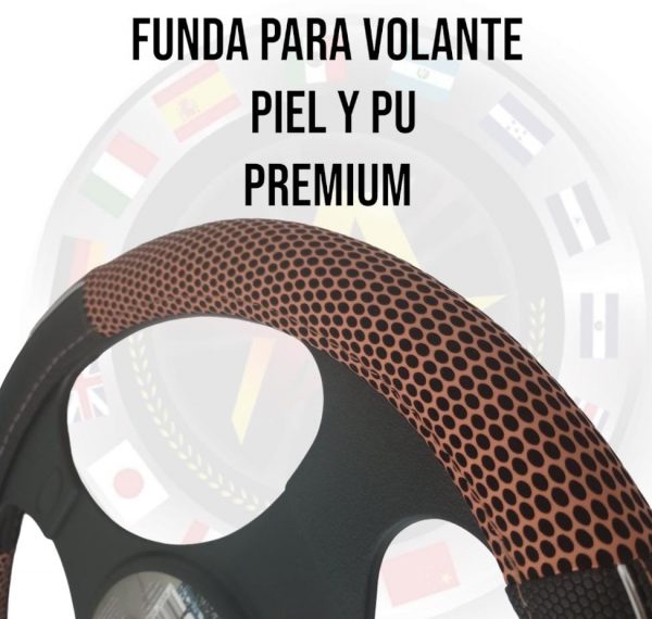 Funda De Volante Color: Negro/cobre 38 Cm Auto - Image 3