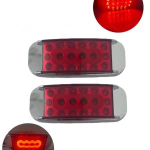 Plafón Rectangular De 18 Leds Ambar 12-24v 3 Funciones
