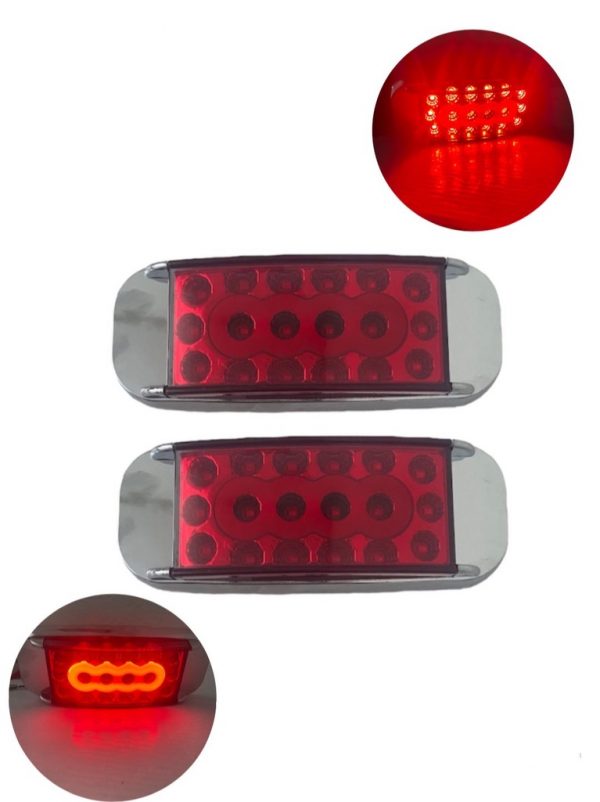 Plafón Rectangular De 18 Leds Ambar 12-24v 3 Funciones