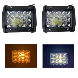 Faro De 12 Leds Blanco- Ambar Fijo Y Estrobo