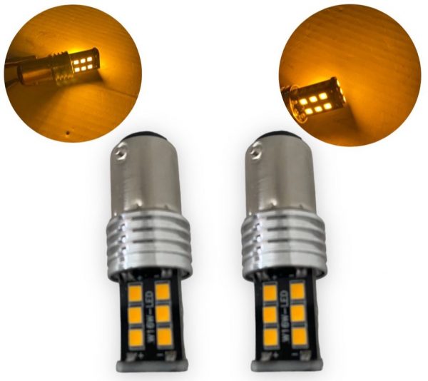 Foco 15 Leds Dos Polos Color: Ambar 0112