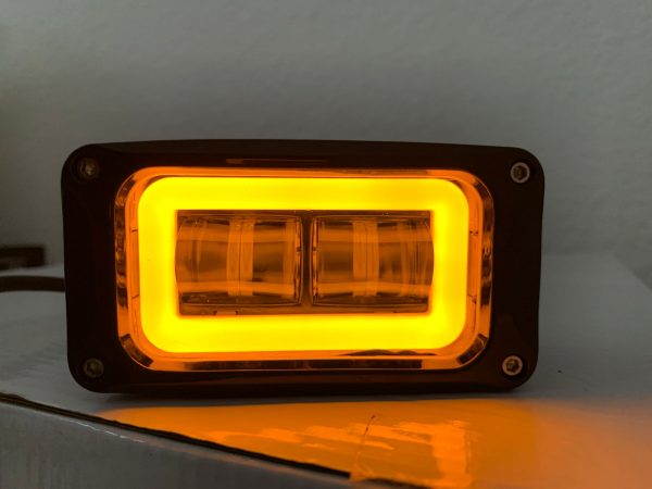 Faro De 2 Leds Blanco Fijo Y Estrobo Arillo Ambar Por Par - Image 2