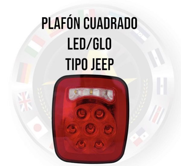 Plafón Cuadrado Tipo Jeep Universal 12-24v Led/Glo - Image 2